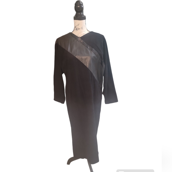 Vintage Siena New‎ York 100%Geniune Leather 80s Stevie Nick's Style Dress M - Picture 2 of 15